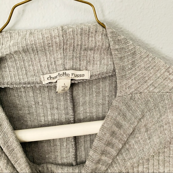 Mock Turtle Neck Ribbed Sweater Dress - Picture 2 of 2